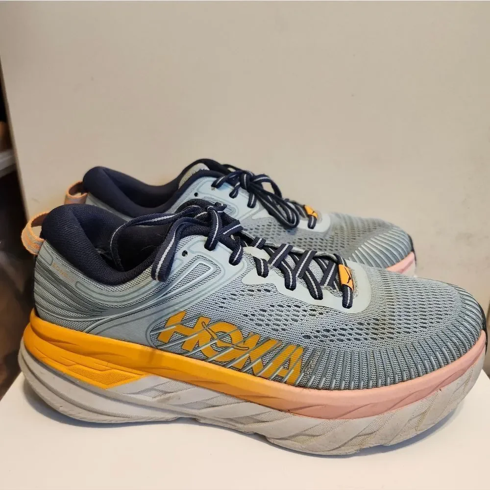 Hoka One One Bondi 7 in "Blue Haze" 1110519 BHBI Sneakers Womens Sz.7.5 Ret.$270 - Picture 2 of 10